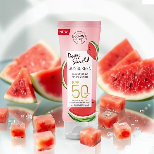 Dewy
                Shield Sunscreen SPF 50 PA++++ with Watermelon &
                Ceramide For All Skin Types - 50 ml